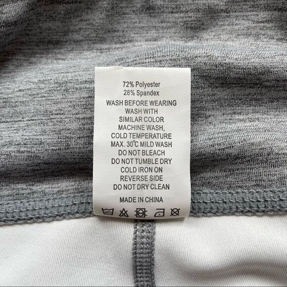 Zyia Active Gray/Green Striped Leggings - Size: 4 - Picture 4 of 11